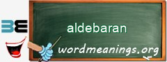 WordMeaning blackboard for aldebaran